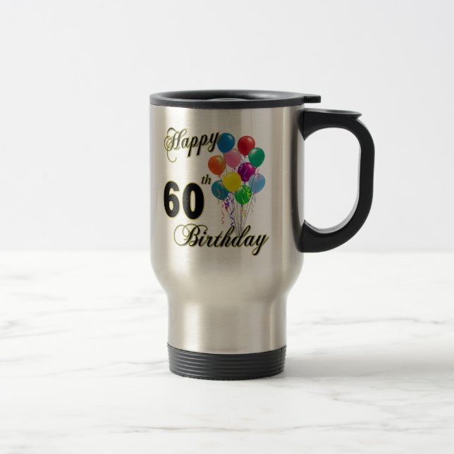 Caneca Térmica 60th presentes de aniversário e roupa felizes do (Direita)