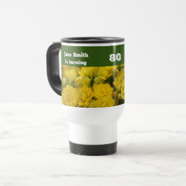 Caneca Térmica 80 Birthday Bright Yellow Flower Photo Floral