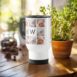 Caneca Térmica 8 Monograma personalizado de colagem de fotos pret