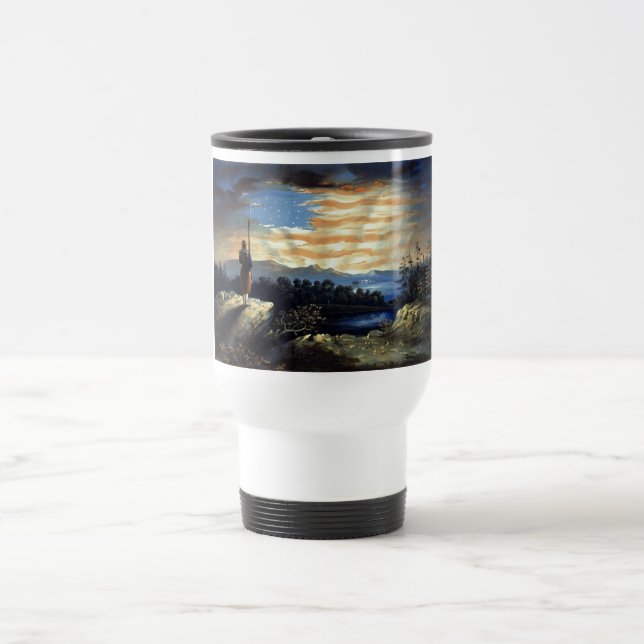 Caneca Térmica A bandeira dos Estados Unidos no Céu, Guerra Civil (Centro)