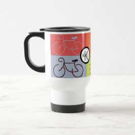 Caneca Térmica A bicicleta do monograma esquadra vermelho,