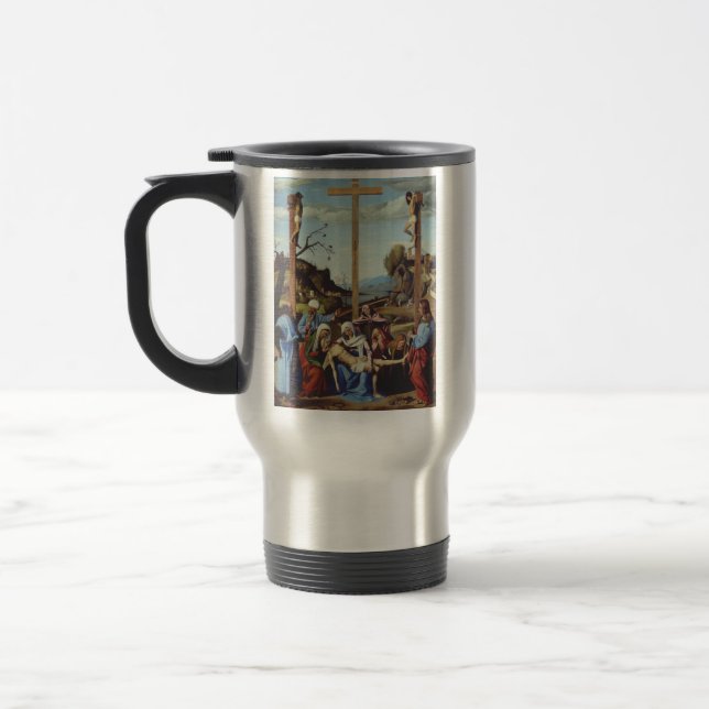Caneca Térmica A Deposição de Jesus Cristo Arte de Ícone Sagrado (Esquerda)