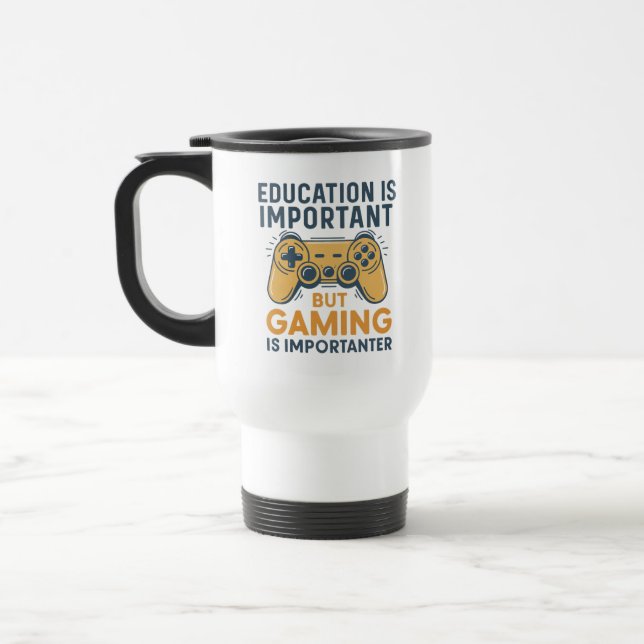 Caneca Térmica A Educação É Importante mas o Jogo É Mais Importan (Esquerda)