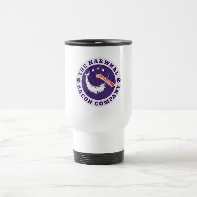 Caneca Térmica a empresa narwhal do bacon da baleia (Centro)