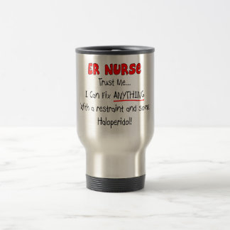 Caneca Térmica A enfermeira do ER "confia-me" camisetas