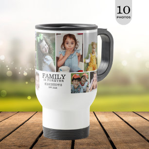 Caneca Térmica A Família Personalizada De Colagem De Fotografias 