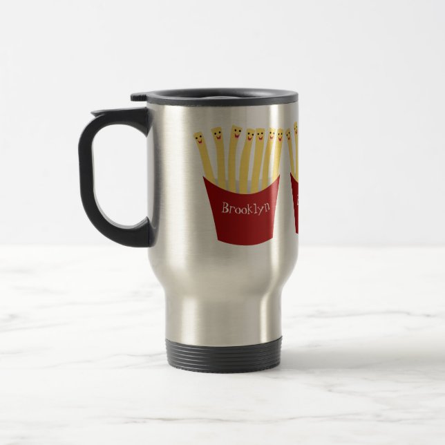 Caneca Térmica A ilustração de desenho animado de comida rápida d (Esquerda)