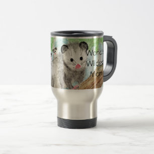Caneca Térmica A mamã a mais selvagem do mundo! Gambá e bebês