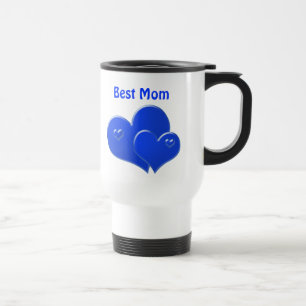 Caneca Térmica A melhor mamã, corações azuis