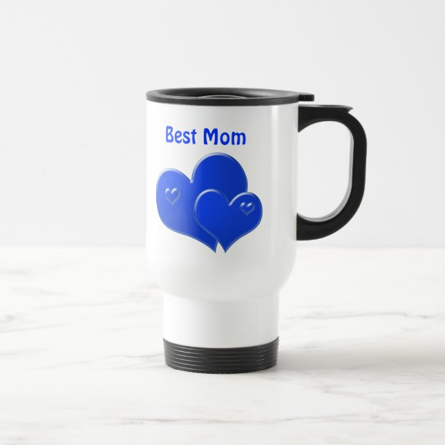 Caneca Térmica A melhor mamã, corações azuis (Direita)