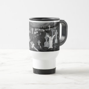 Caneca Térmica À noite no cemitério - Anjo com o Diabo