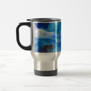 Caneca Térmica A nuvem abstrato do SlipperyJoe trabalho de arte c