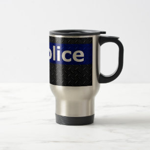 Caneca Térmica A placa do diamante da polícia dilui Blue Line