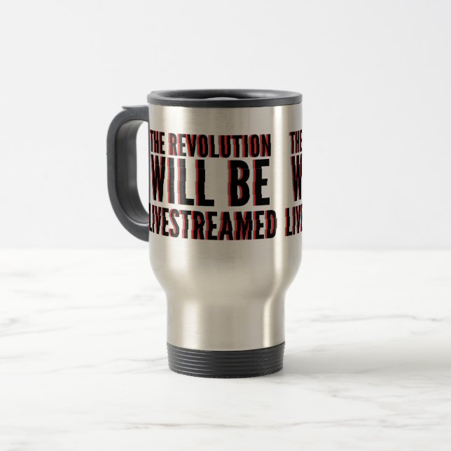Caneca Térmica A Revolução Será Transmitida Ao Vivo (Frente Esquerda)