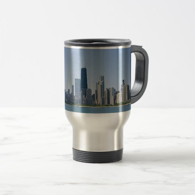 Caneca Térmica A Skyline de Chicago (Frente Esquerda)
