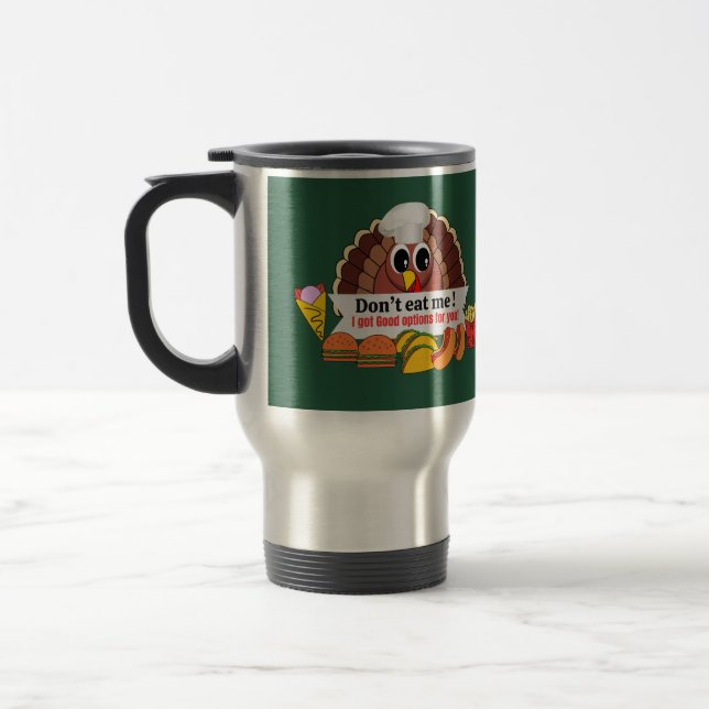 Caneca Térmica A Turquia pensa em comer outra comida, mas não a m (Esquerda)
