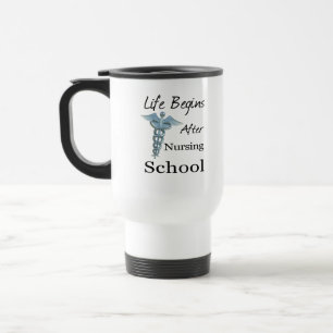 Caneca Térmica A Vida Começa Após Enfermagem Engraçada Na Esco