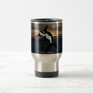Caneca Térmica A vida da baleia da orca é um viagem de aço