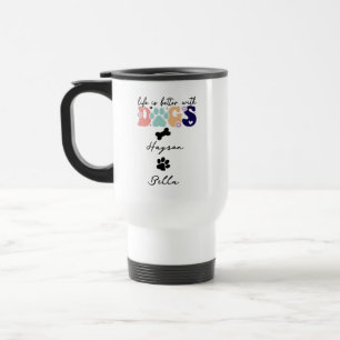 Caneca Térmica A Vida é Melhor Com Cachorrinhos Cachorro Fofo Ama