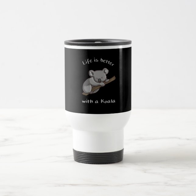 Caneca Térmica A Vida é Melhor Com Coala (Centro)