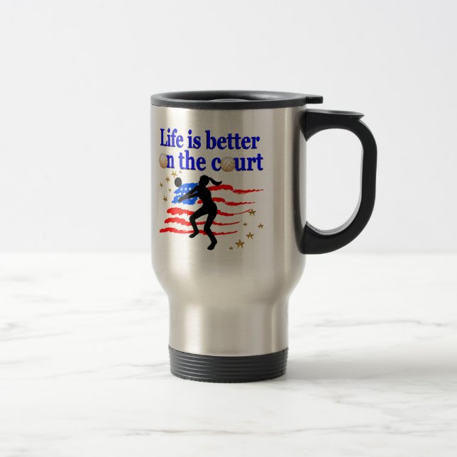 CANECA TÉRMICA A VIDA É MELHOR NO TRIBUNAL DOS EUA, VOLLEYBALL DE (Direita)