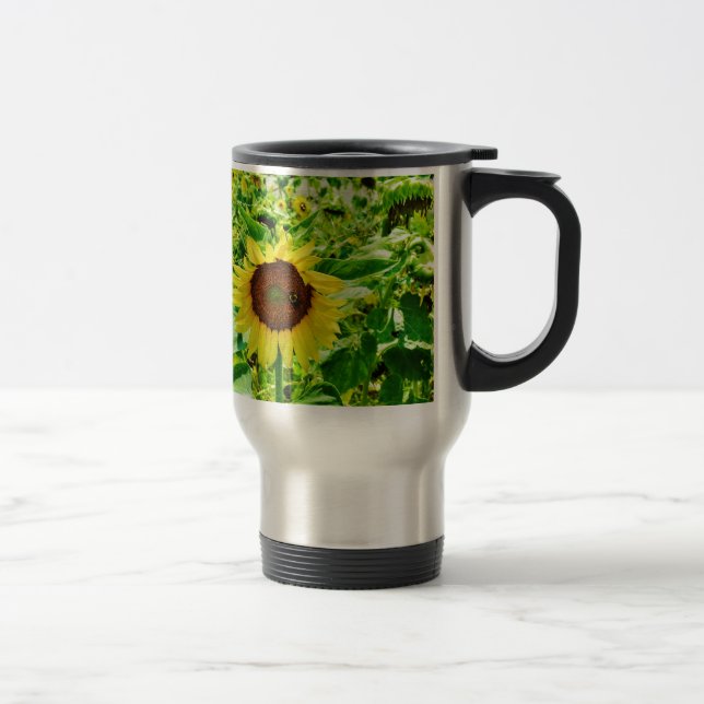 Caneca Térmica Abelha de girassol amarelo (Direita)
