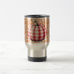 Caneca Térmica Abóbora de xadrez de outono