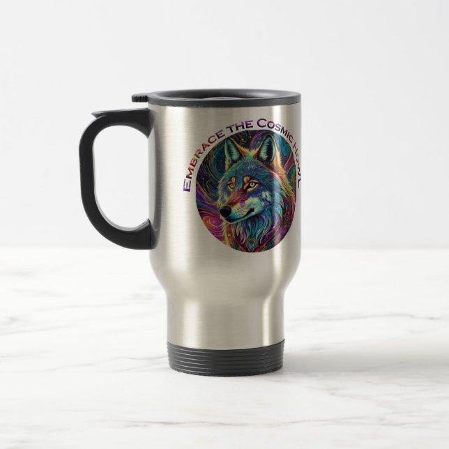 Caneca Térmica Abrace o Lobo de Howl Cósmico (Esquerda)