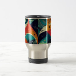 Caneca Térmica Abstração Gráfica Viagem-Viagem ao trabalho