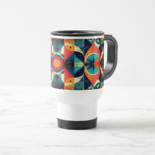 Caneca Térmica Abstração Gráfica Viagem Viagem ao trabalho branca
