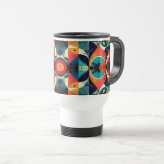 Caneca Térmica Abstração Gráfica Viagem Viagem ao trabalho branca