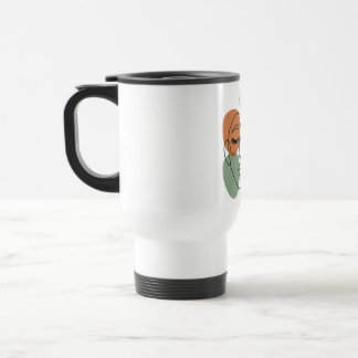 Caneca Térmica Abstract Line Art Face with Botanical Flair