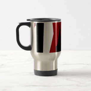 Caneca Térmica Abstrato preto e branco vermelho