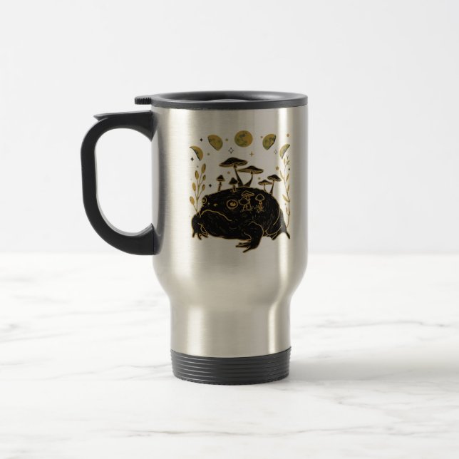 Caneca Térmica Academia Lua Witchy Goblincore Estética Sapo Cla (Esquerda)