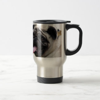 Caneca Térmica Acessórios de fotos de Pug branco e bonito, adicio