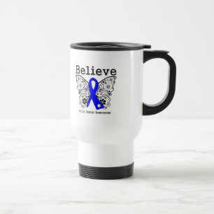 Caneca Térmica Acredite - Câncer de Cólon Borboleta