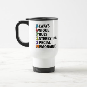 Caneca Térmica Acrostic bonito da consciência do autismo
