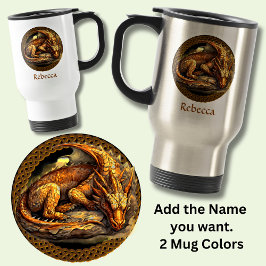 Caneca Térmica Adicionar Nome Dragão Marrom Descansando 