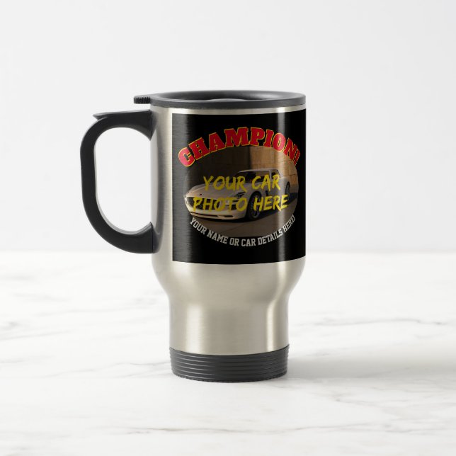 Caneca Térmica Adicionar Nome, Foto do Carro Dele, Texto, Champio (Esquerda)