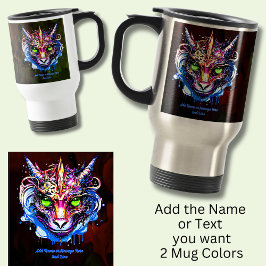 Caneca Térmica Adicionar Texto de Nome, Azul Rosa Fantasia Dragão