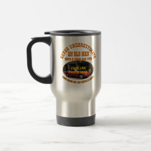 Caneca Térmica Adicione a foto do carro dele, nome, texto, nunca