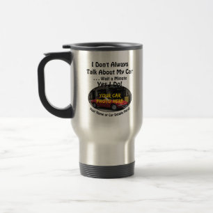 Caneca Térmica Adicione seu nome de foto do carro, texto, nem sem