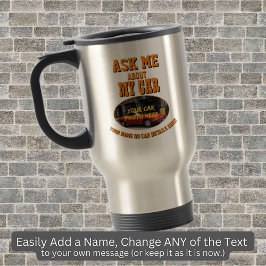 Caneca Térmica Adicione Sua Foto Do Carro, O Nome Do Texto, Pergu