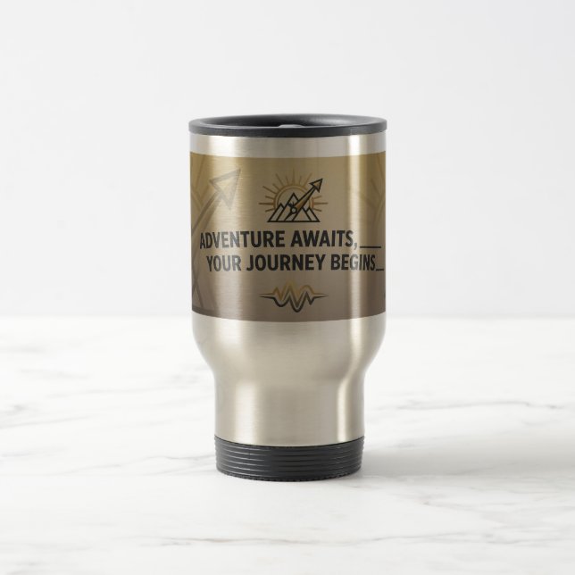 Caneca Térmica Adventure Awaits Travel Mug – Customizable Gift (Centro)