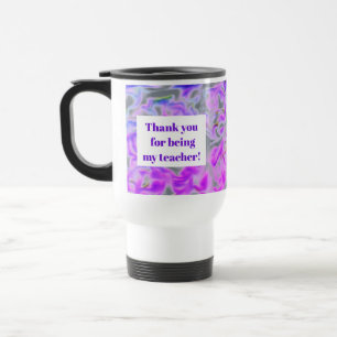 Caneca Térmica Agradecimento ao Professor Roxo Rosa Tinta-Tingime