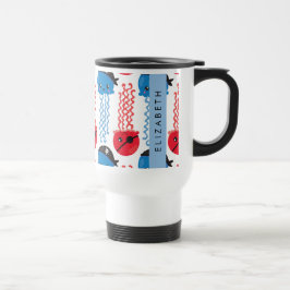 Caneca Térmica Água-viva pirata, padrão de água-viva, seu nome