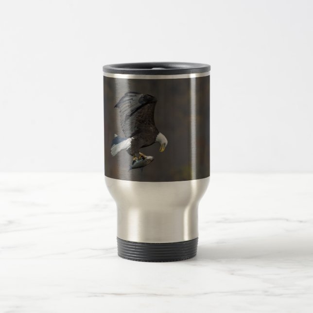 Caneca Térmica Águia Balda encarando um peixe (Centro)
