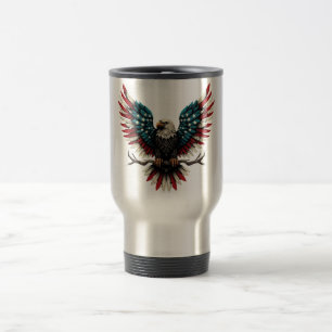 Caneca Térmica Águia-careca americana/patriótica russa
