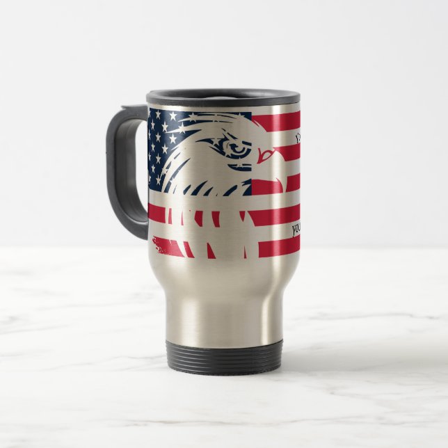 Caneca Térmica águia e bandeira (Frente Esquerda)