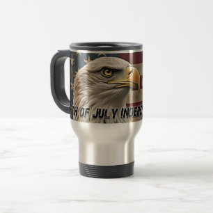 Caneca Térmica Águia Majestosa & Bandeira – Espírito de Liberdade